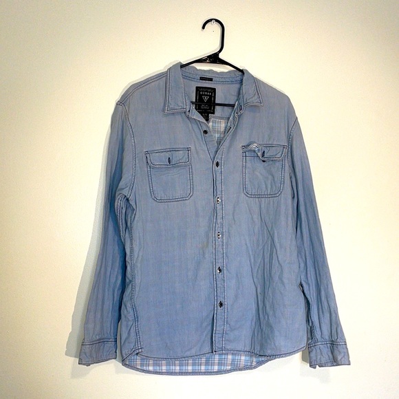 Guess Other - Guess Regular Fit Denim Style Button Down Shirt
